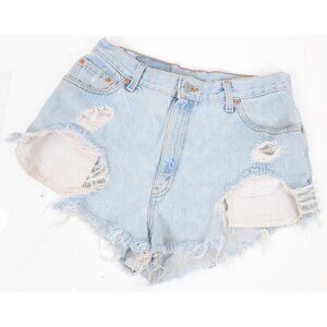 Levi's 550 Light Wash Distressed Cut-off Shorts Beach Coastal Cowgirl Women's MD